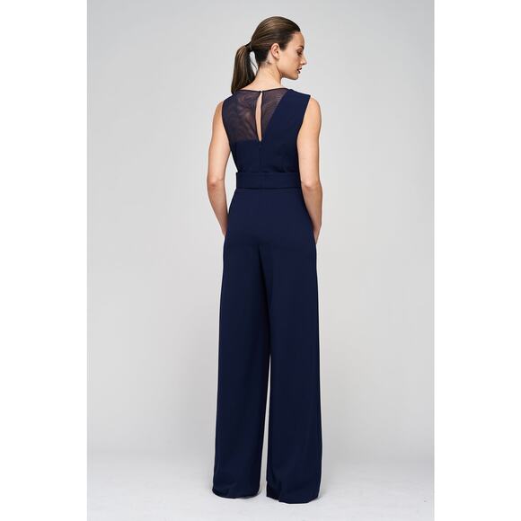 JS COLLECTIONS Womens Sleeveless Aubree Oversize Bow Jumpsuit 8 Navy 86411860 - Picture 3 of 14